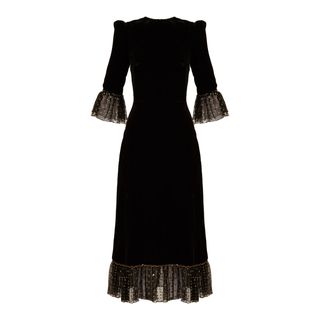 The Vampire's Wife + Falconetti Fil-Coupé Tulle-Trimmed Velvet Dress