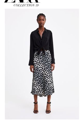 Zara + Animal Print Skirt