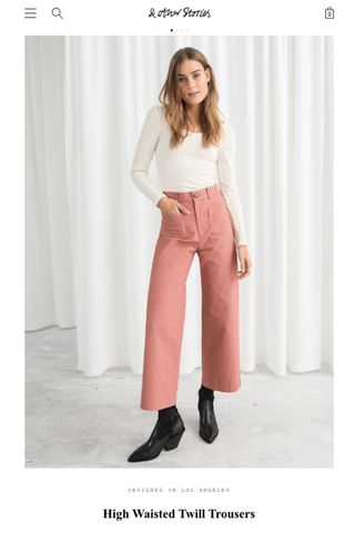 & Other Stories + High-Waisted Twill Trousers
