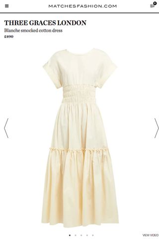 Three Graces London + Blanche Smocked Cotton Dress