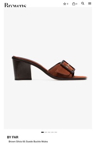 By Far + Brown Silvia 65 Suede Buckle Mules