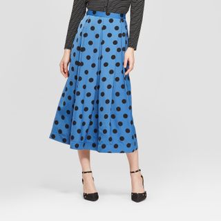 Who What Wear x Target + Polka Dot Birdcage Midi Skirt