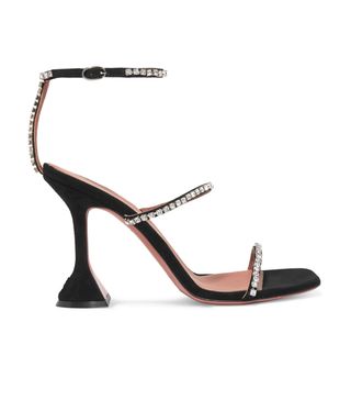 Amina Muaddi + Gilda Swarovski Crystal-Embellished Suede Sandals