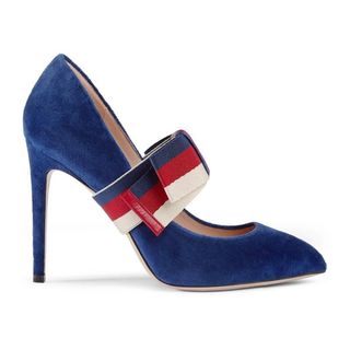 Gucci + Velvet Pumps With Removable Sylvie Bow