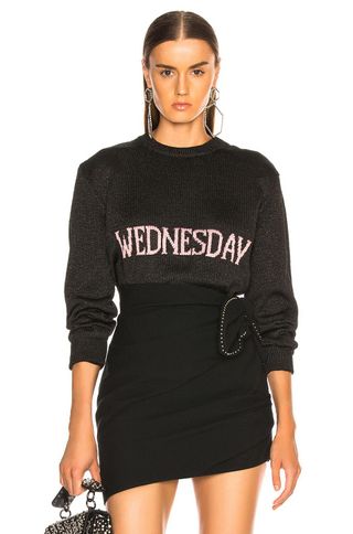 Alberta Ferretti + Wednesday Lurex Crewneck Sweater