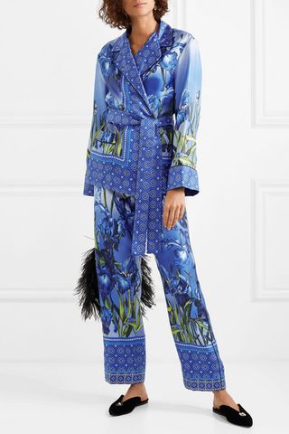 F.R.S. For Restless Sleepers + Giocasta Printed Silk-Twill Wrap Top