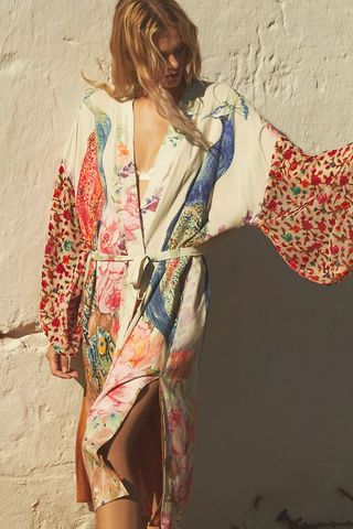 Kimono + Aratta Bird Long Printed