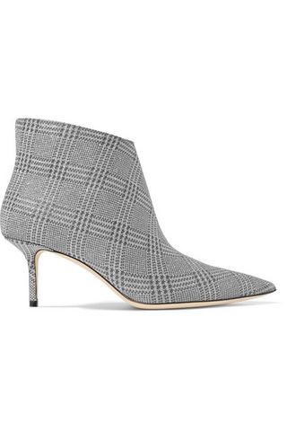 Jimmy Choo + Marinda Prince of Wales Checked Leather Ankle Boots