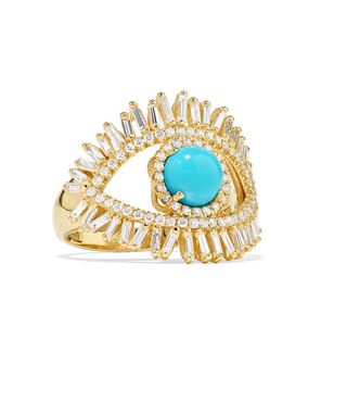 Suzanne Kalan + 18-Karat Gold, Diamond, and Turquoise Ring