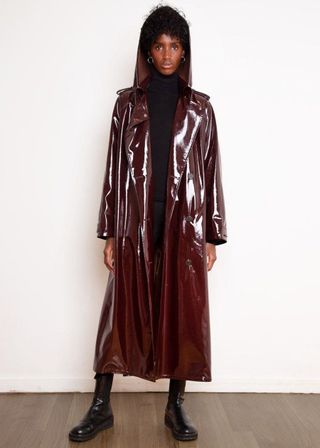 The Frankie Shop + Glossy Patent Hooded Trench Parka