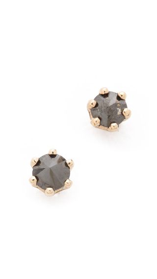 Blanca Monrós Gómez + 14K Gold Little Black Diamond Stud Earrings