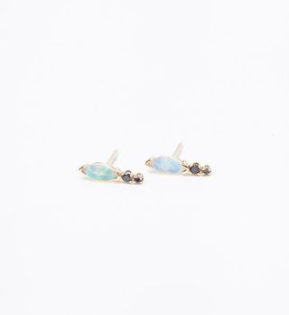 Wwake + Marquise Opal & Black Diamond Earrings