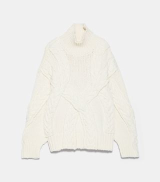 Zara + Oversized Cable Knit Sweater