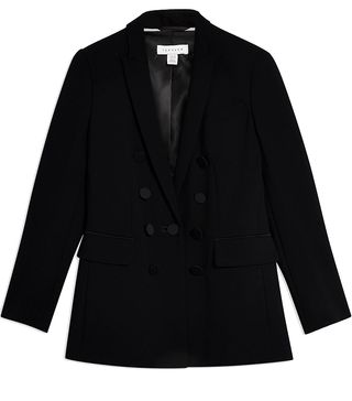 Topshop + Satin Button Tuxedo Jacket