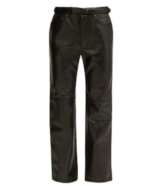 Acne + Belted Leather Trousers