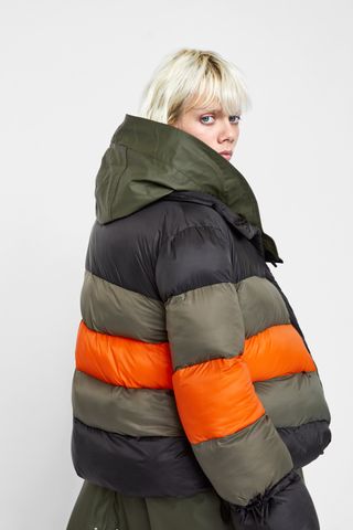 Zara + Block Color Puffer Jacket