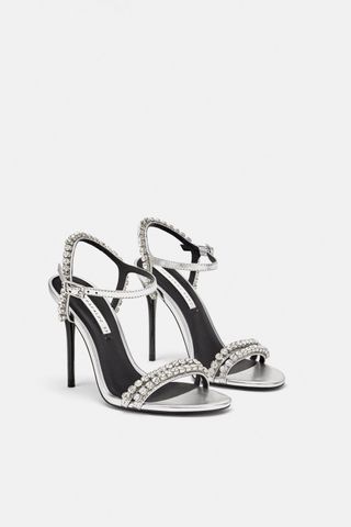 Zara + Sparkly Heeled Sandals