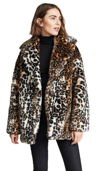 Pam & Gela + Leopard Faux Fur Coat