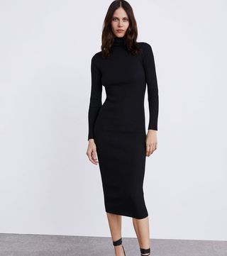Zara + Long Ribbed Knit Dress
