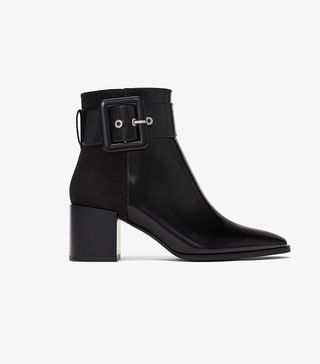 Zara + Heeled Ankle Boots With Buckle
