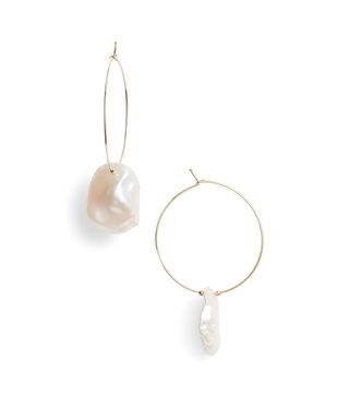 Mizuki + Petal Pearl Hoop Earrings