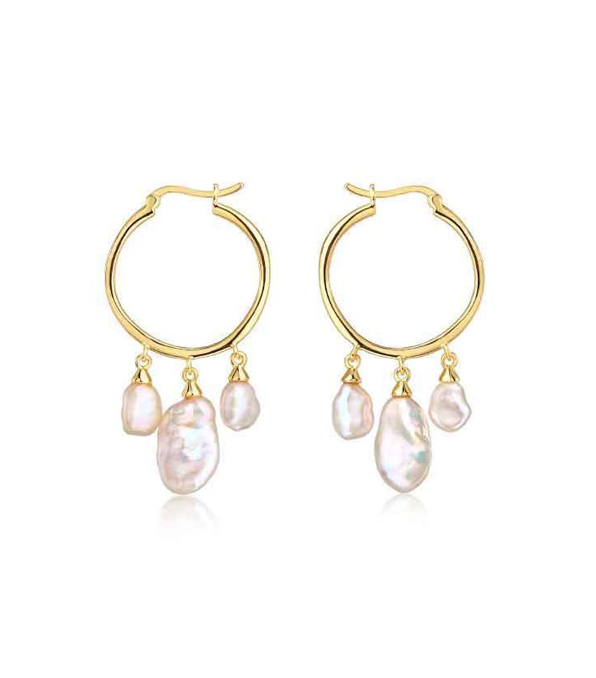 Sassy Achiever - Pearl Hoops Earrings
