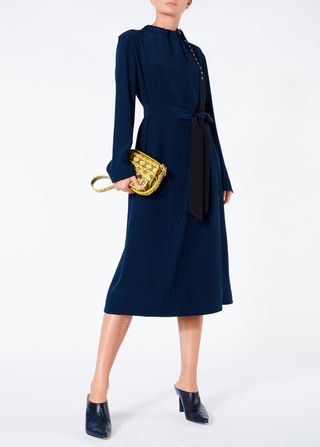 Tibi + Silk Color Block Midi Dress