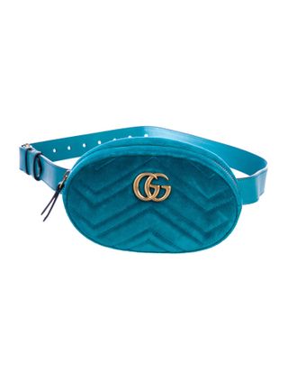 Gucci + GG Marmont Matelassé Velvet Belt Bag