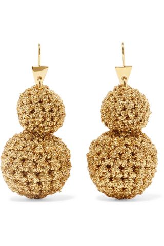 Lucy Folk + Rock Formation Gold-Plated and Lurex Earrings
