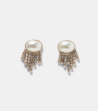 Zara + Faux Pearl Jewel Earrings