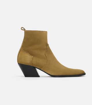 Zara + Split Leather Ankle Boots