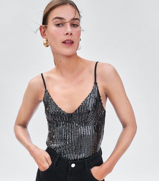 Zara + Sequin Cropped top