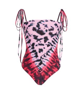 Proenza Schouler + Tie-Dyed Stretch-Crepe Swimsuit