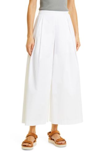 Vince + Pleated Cotton Culottes