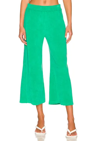 Monrow + Terrycloth High Waisted Flare Sweatpant