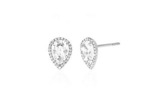 EF Collection + Diamond White Topaz Stud Earring