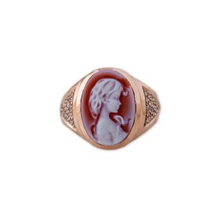 Jacquie Aiche + Carved Agate Red Brooke Cameo Ring