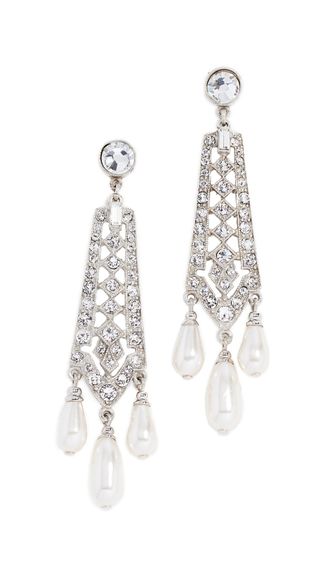 Ben-Amun + Crystal and Imitation Pearl Drop Earrings