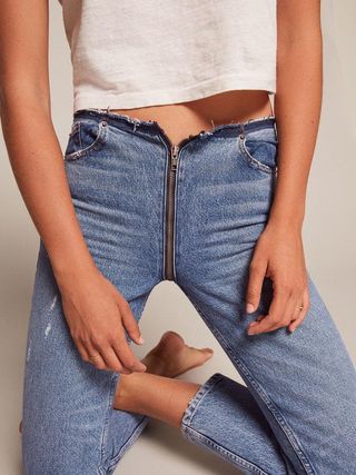Reformation + Petites Zipper Jeans