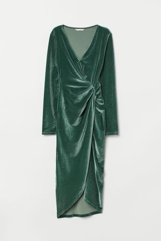 H&M + Fitted Velour Dress