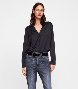 Zara + Buttoned Bodysuit