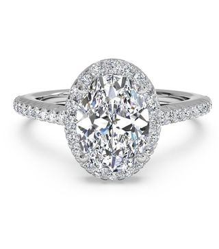 Ritani + French-Set Halo Diamond Engagement Ring