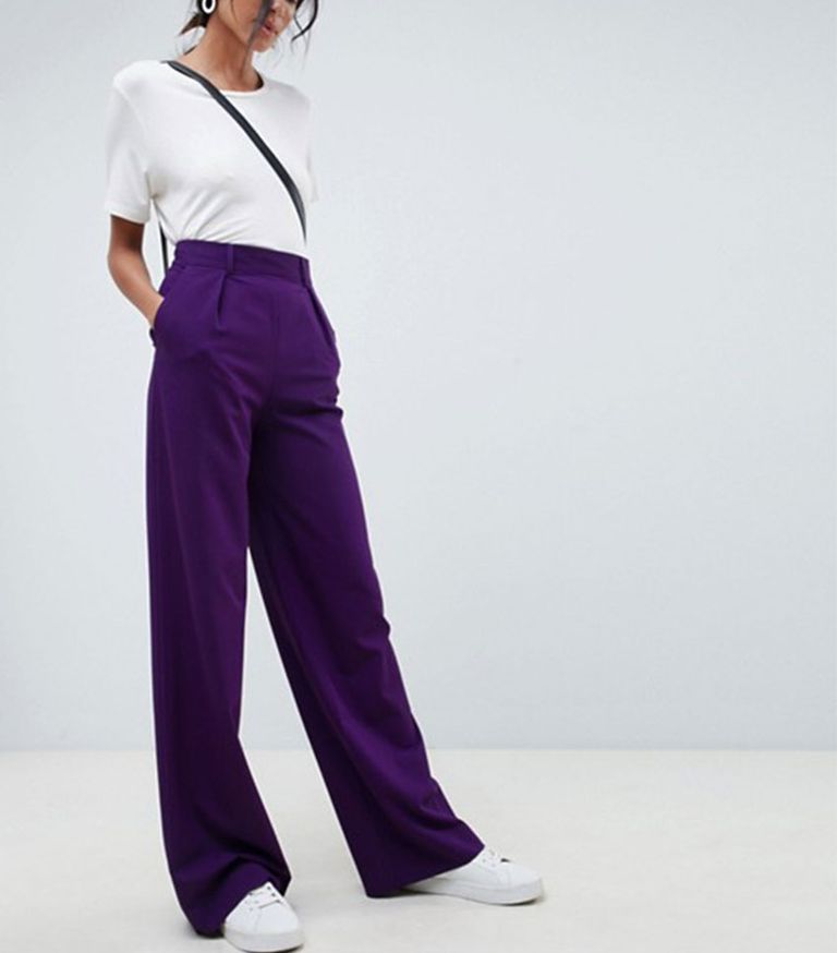 purple pants outfit