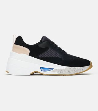 Zara + Thick-Soled Mixed Sneakers