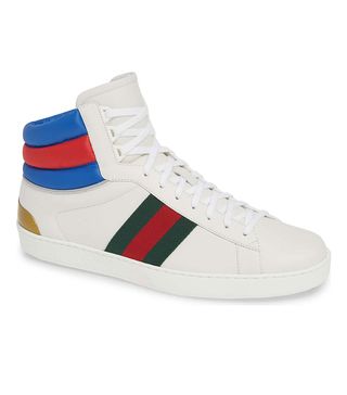 Gucci + New Ace Stripe High-Top Sneakers