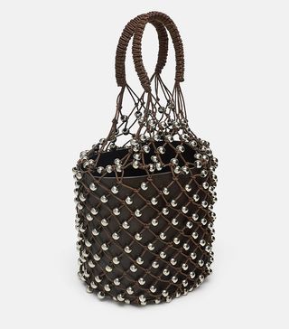 Zara + Beaded Shopper Bag