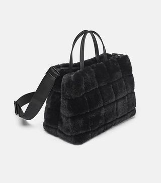Zara + Faux-Fur Shopper Bag