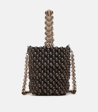 Zara + Mini Beaded Bucket Bag