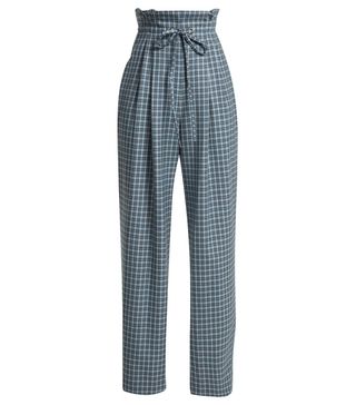 Rodarte + Checked Wool Paper-Bag Trousers