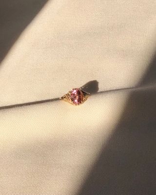 Vintage + 14k Yellow Gold Pink Tourmaline Ring